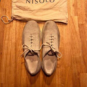 Nisolo Men's 365 Eco-Knit Sneaker Linen Beige Made in Brazil Size US 10